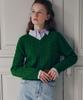 ROLAROLA V Neck Cable Label Knit Green
