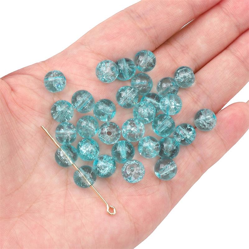 8/10mm Crackle Bicolor Glass Beads for DIY Jewelry