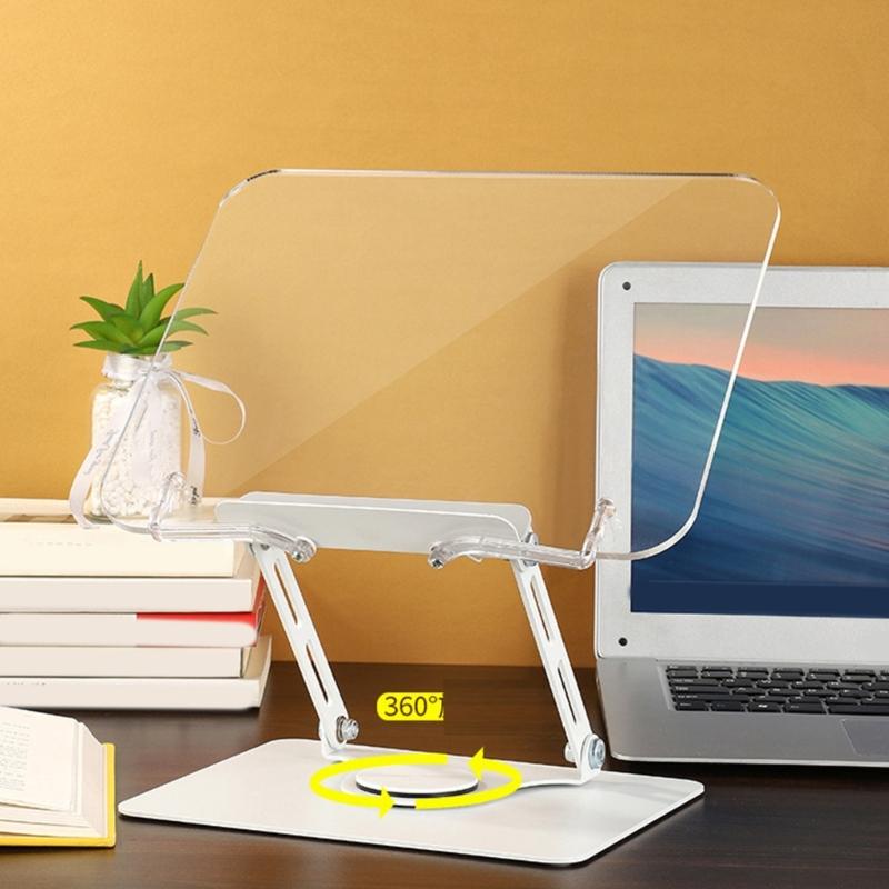 Ergonomic Acrylic Book Stand Height Adjustable and Angle for Reading Study and Cooking Foldable Portable Design