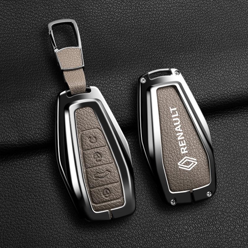 Interior Stickers Zinc Alloy Car Key Case Key Cover Suitable for Renault Koleos Kadjar CAPTUR Kwid K-ZE Clio Car Accessories Key