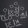 WTEMPO 6PCS 6 Styles Creative Sports Logo Keychains Sports Events Commemorative Small Gifts Cycling Basketball Football Tennis Running Weightlifting