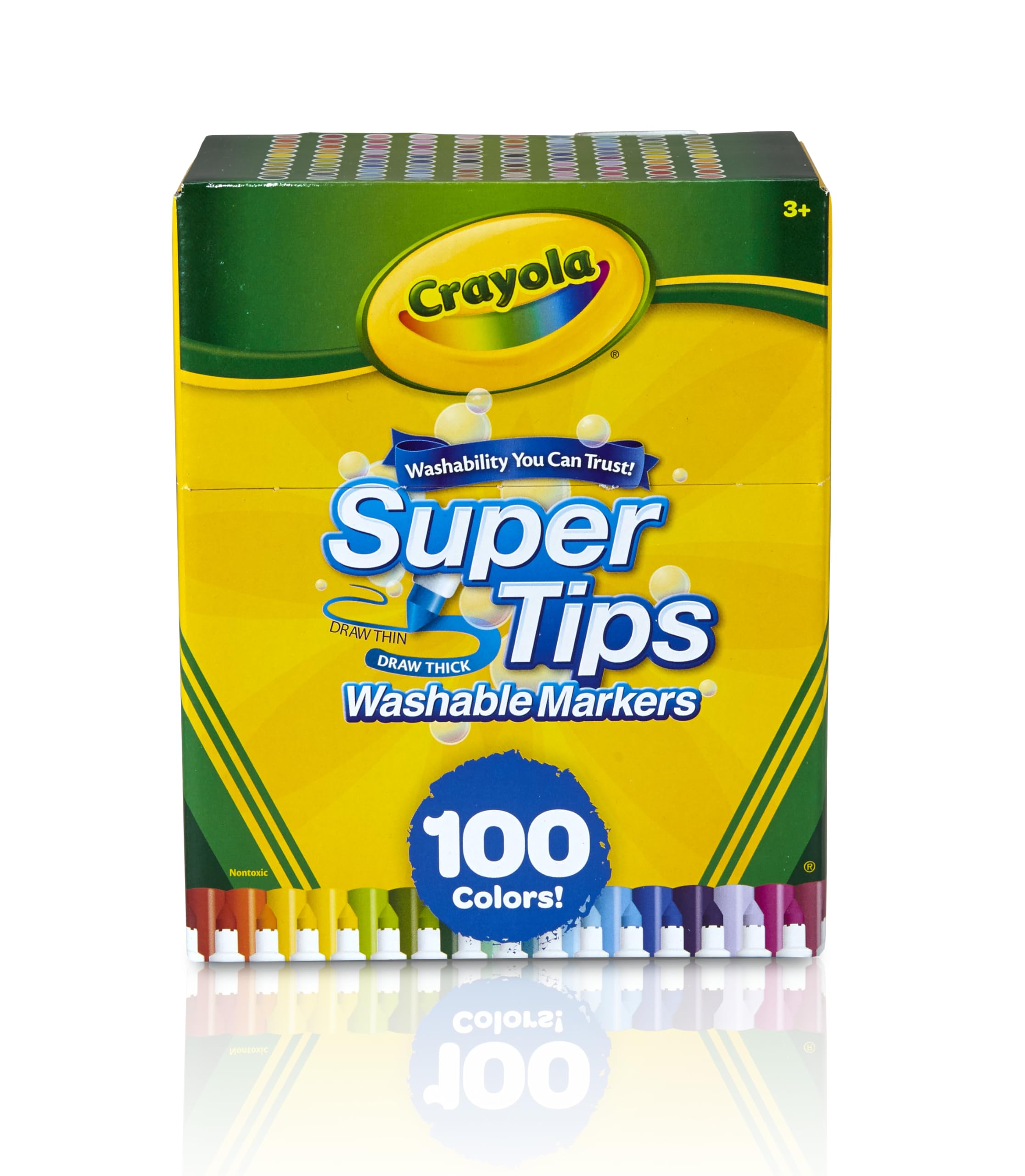 Маркеры Crayola Super Tips 100 цветов 585100 Смываемые водой, (Оригинальный продукт)