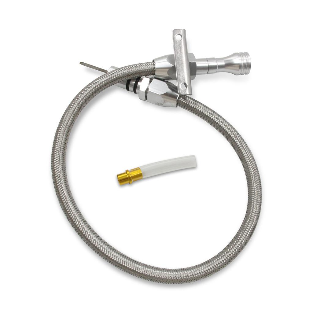 Mount Flexible Braided Transmission Dipstick Stainless Steel Tube For GM 4l80e 4l60e Chevy SBC BBC Th350 Th400 Turbo 700R4