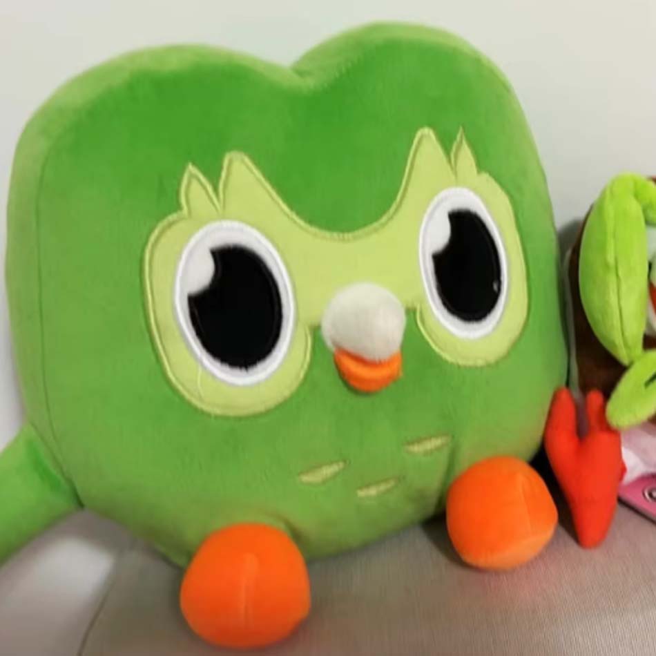 Green Duolingo Owl Plush Toy Duo Plushie Of Duo The Owl Cartoon Anime Owl Doll Soft Stuffed Animal Toy Children Birthday Gift