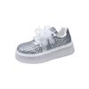 2025 summer new thick-soled heightening hollow mesh woven breathable casual shoes lightweight white shoes lightweight board shoes tide