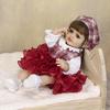 KEIUMI Full Silicone Vinyl 22 Inch Red Dress Lively Reborn Baby Doll Realistic Skin Babies Doll Children Gift