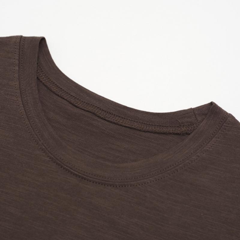 Shop Women Basic Round Neck ShorT Sleeve T shirT Brown Dai Wsh 0913
