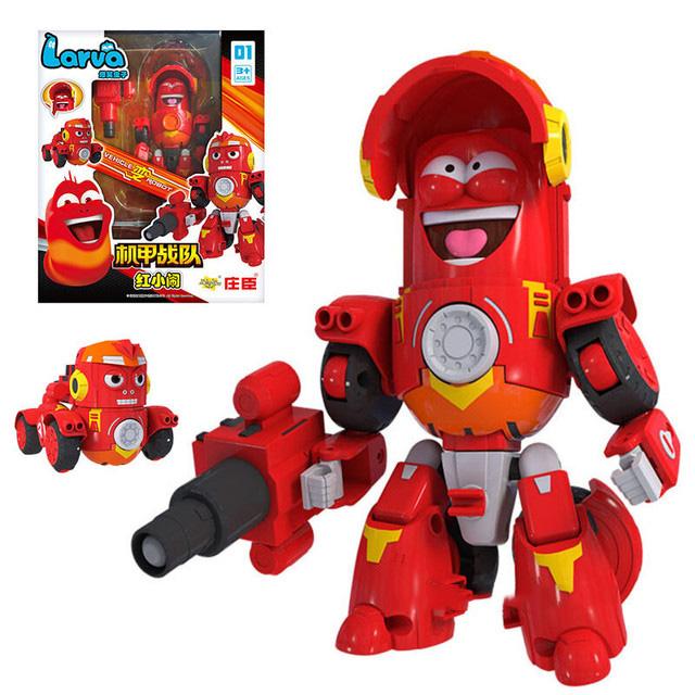 Korea Larva Transformation Toys Action Figures Vehile Deformation Robot Yellow Hilarious Worm Funny Cartoons for Kids Mecha Mode