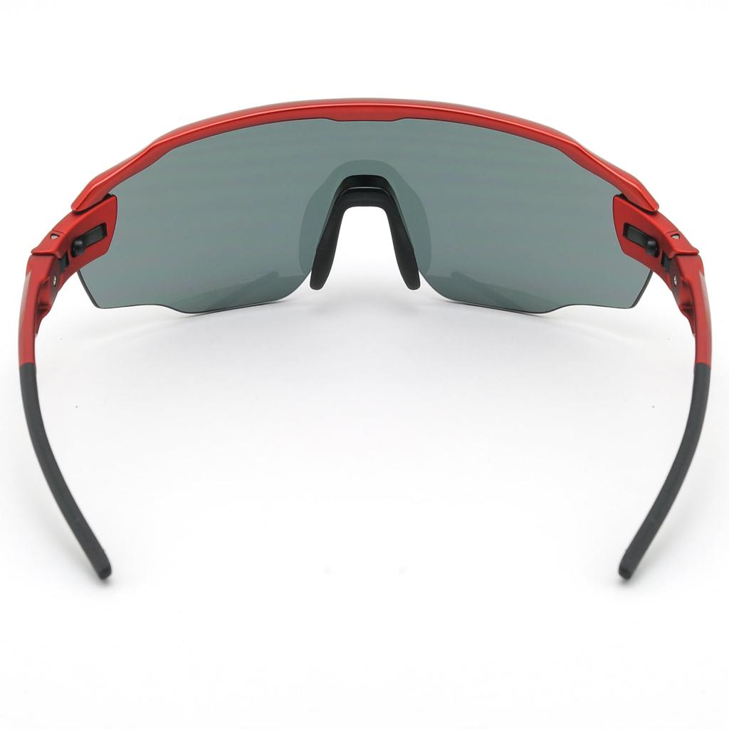 FIT MASTER Polarisierte Sportsonnenbrille Passen Sie Ihre perfekte Passform an Smoke A-Fit Herren Halbrand - - Rot/Polarisiert (AF-808-C2-PSM-S)