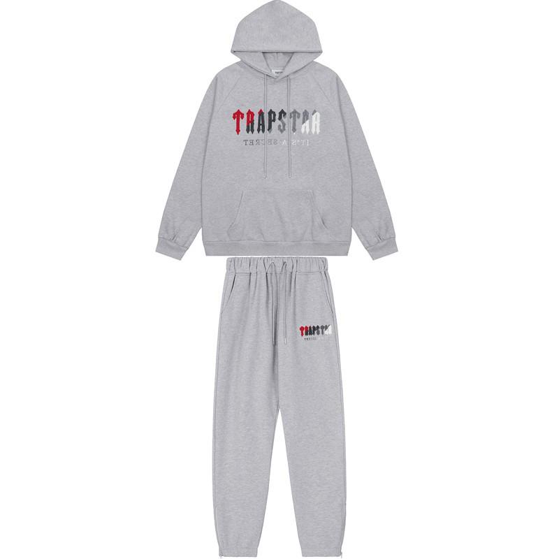 Ensemble Décontracté Hoodie Rouge/Noir Tête de Tigre Brodé Homme & Couple Trapstar Européen & Américain avec Pantalon Long
