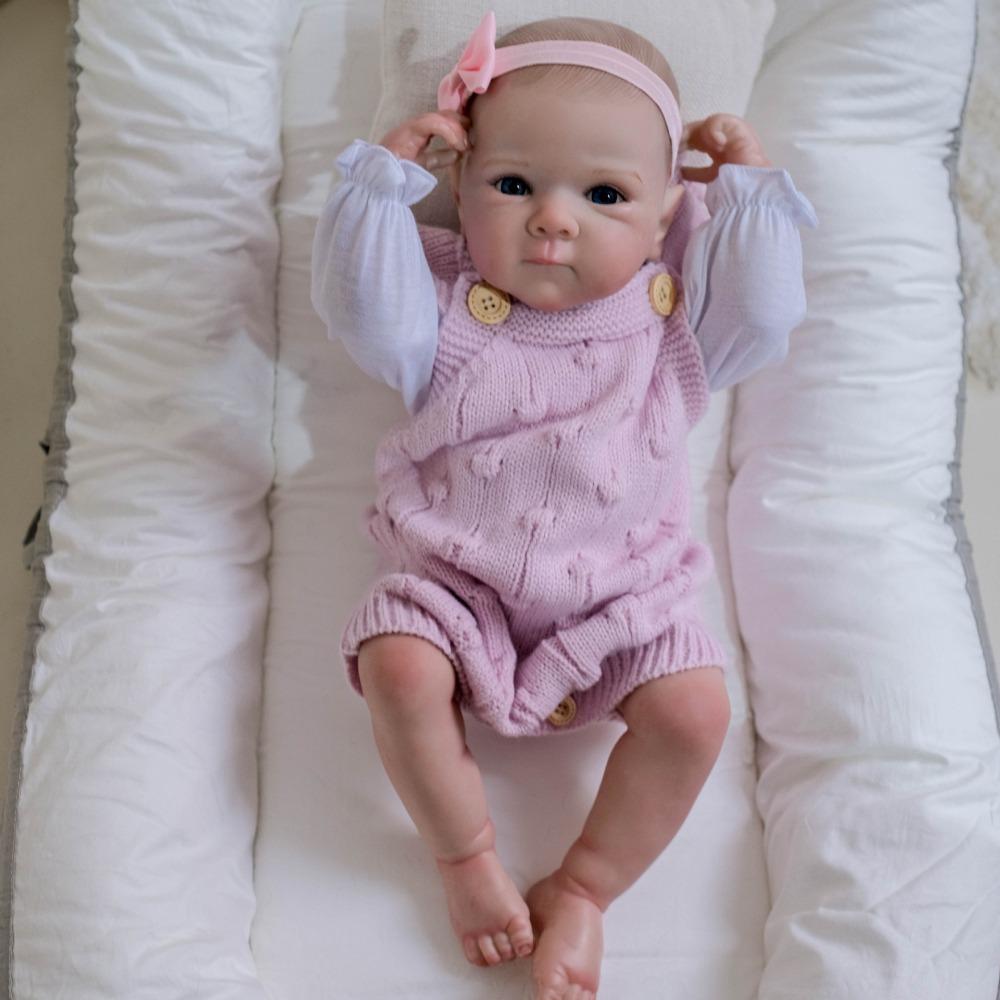Real Looking Reborn Baby Girl Doll Bettie 18'' 48cm Full Body Silicone Vinyl Simulation Doll Handmade Exquisite 3D Painted Skin Newborn Dolls for Kids