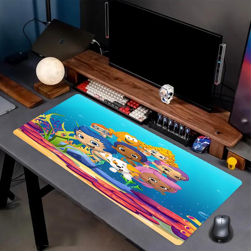 Bubble Guppies Theme Mouse Pad, Non Slip Rubber Base, Multifunctional Office & Home Decor, Perfect for Workspace Personalization.