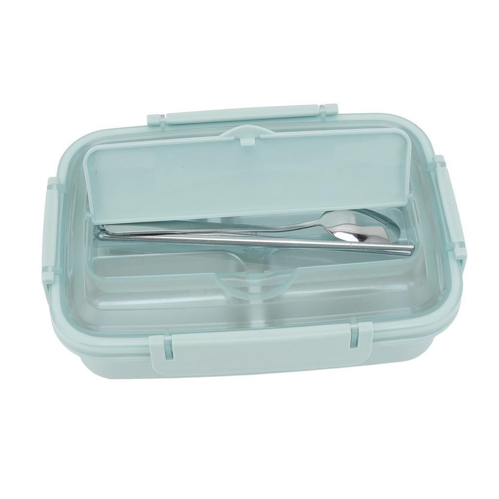Pojemnik na lunch 3 przegródki Stal nierdzewna 304 Plastik Pasująca łyżka Pałeczki Przenośne pojemniki na lunch do biura