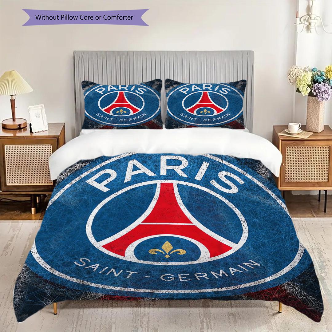 

Paris F.C Pattern Bedding Quilt Set Quilt Cover Pillowcase Home Decoration Birthday Gift (1 * duvet cover + 2 * pillowcase, without core) 135x200cm