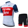 Cervélo Men Cycling Jersey Bib Shorts Set Road Bicycle Racing Apparel Lightweight Fabric Quick Dry Breathable Summer Sport Gear