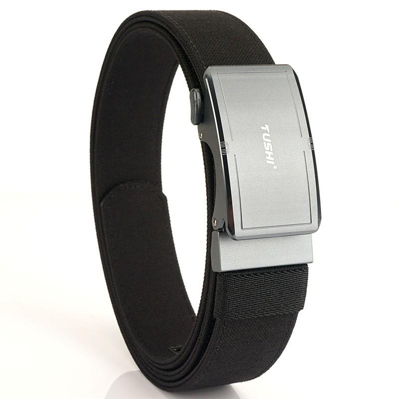 Aviation Aluminum Alloy Automatic Buckle Nylon Canvas Belt Casual Outdoor Weaving 120cm чёрный