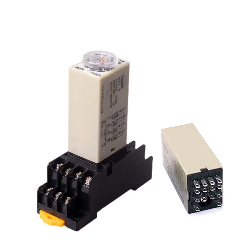 1 Pc H3Y-4 Small Time Delay Relay DC12 24V 14Pin Electricity Delay Type Power-on Delay Rotary Knob 1S/5S/10S/30S/60S/5M/10M/30M Relays 5
