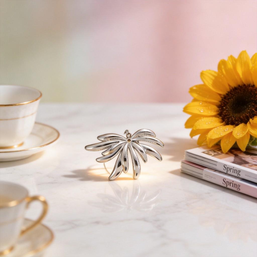 Floral Stainless Steel Earrings For Women With Stylish Spring Accessory