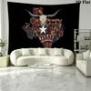Texas Longhorns Wall Tapestry Aesthetic Wall Hanging Printed Fabric Blanket Decorative Tapestries for Bedroom Living Room Home Decor