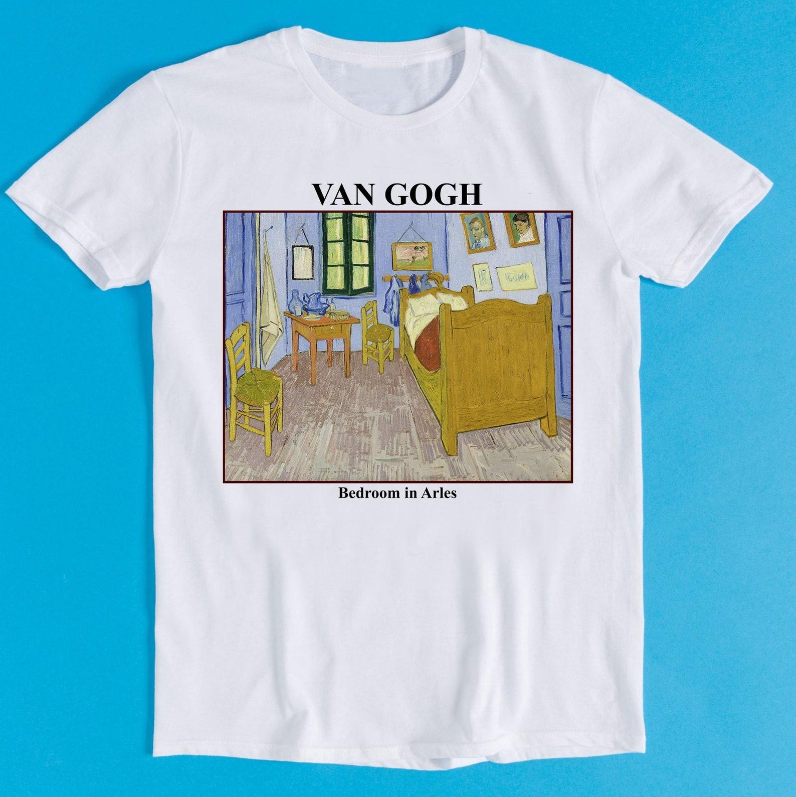 Van Gogh Bedroom in Arles Art Drawing Meme Gift Funny Tee Style Unisex Gamer Anime Cult Movie Music T-Shirt K1112 S