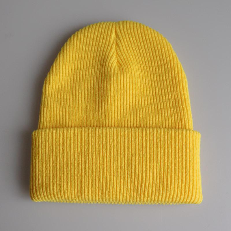 Unisex Solid Color Plain Adult Knit Hat, Warm Pullover Hip-Hop Hat, Ski Hat, Wool Hat
