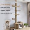 Luxuriöser Katzenkletterbaum mit integriertem Nest und Kratzbrett - Große Boden-Decke Katzenregal und Säule.