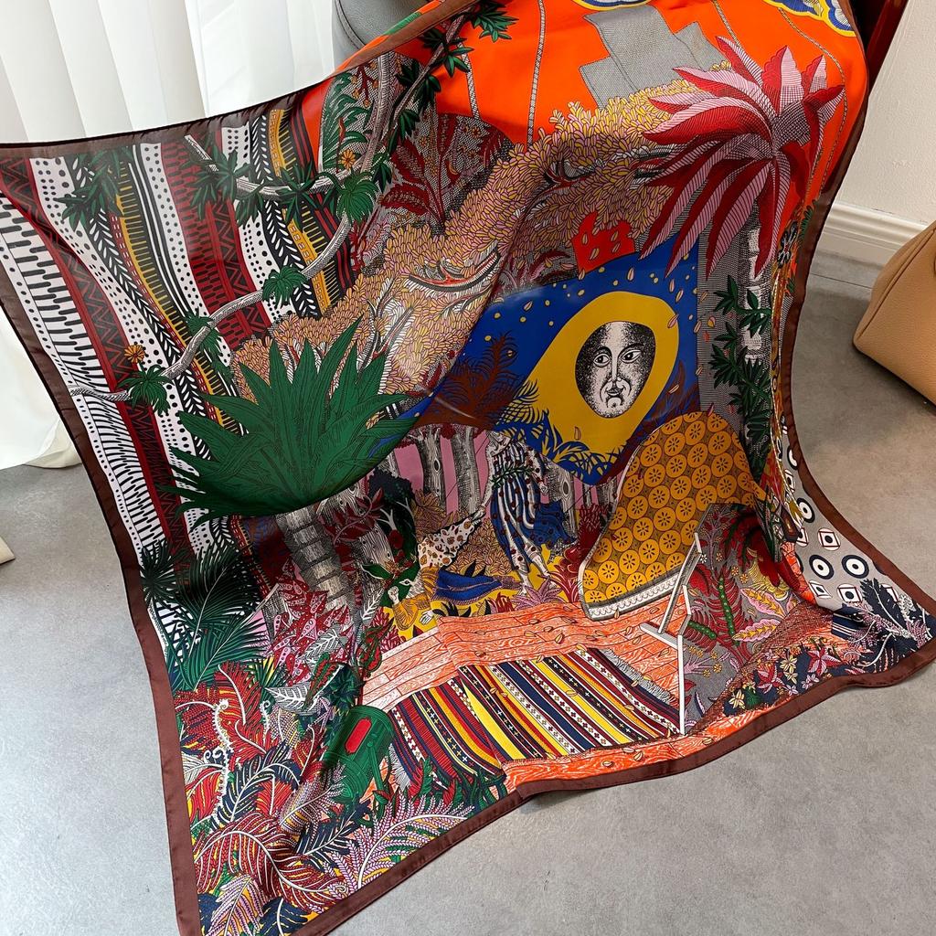 Hochwertige, luxuriöse Seidenschals, Stirnband, Schals, Halstuch für Damen, Ketten-Seidenschal, dekorativer Schal für Damen