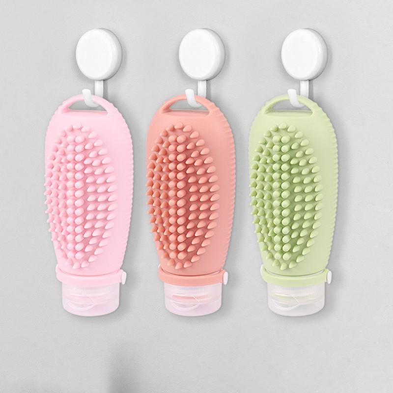 Silicone Scalp Massager Shampoo Brush 2 In 1 with Soft Bristles Exfoliator for Washing Hair Portable Cleaning Tool for Travel