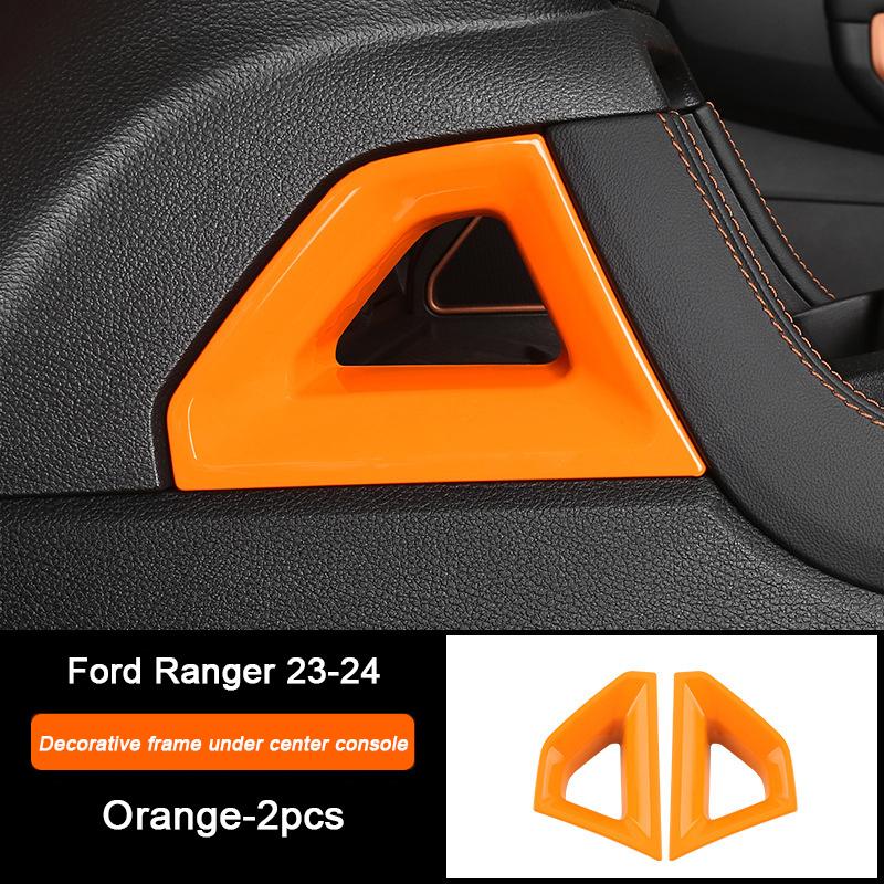 Orange Car Central Gear Shift Panel Rear Air Outlet Frame Door Trim Strip For Ford Ranger Raptor Wildtrak T9   2024 2025