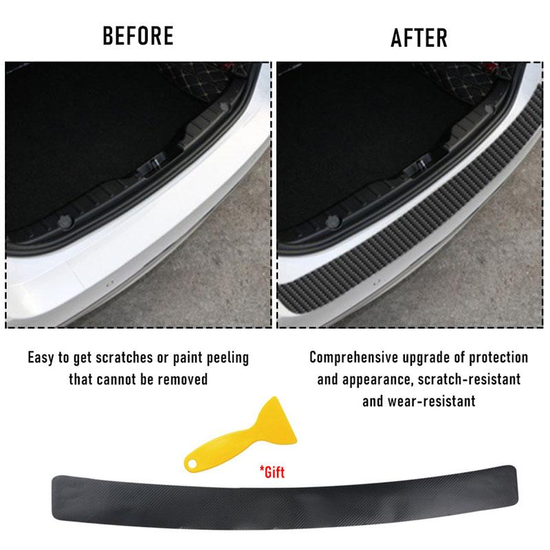 Car Door Anti-kick Protection Sticker Anti-scratch Film Car Rear Bumper Trim Car Trunk Threshold 3D Carbon Fiber Stripe Sticker