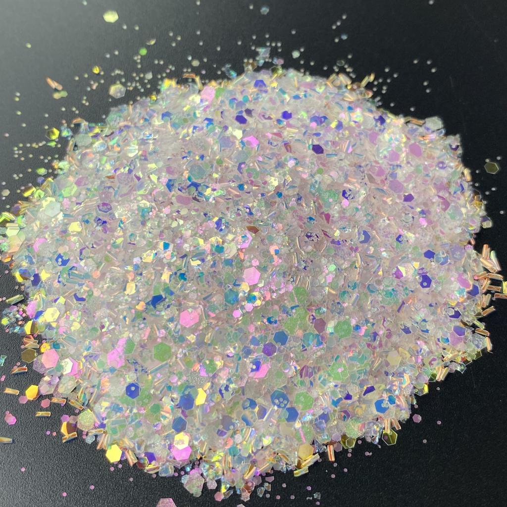 1kg Bag Glitter Chunky Iridescent Holographic Glitter Bulk for Snow Globe Cup DIY Gift Craft Glitter