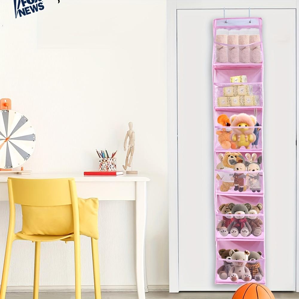 6-Shelf Over-the-Door Hanging Organizer with Clear Window, Polyester, Unfinished, Large-Capacity Storage for Teens and Adults