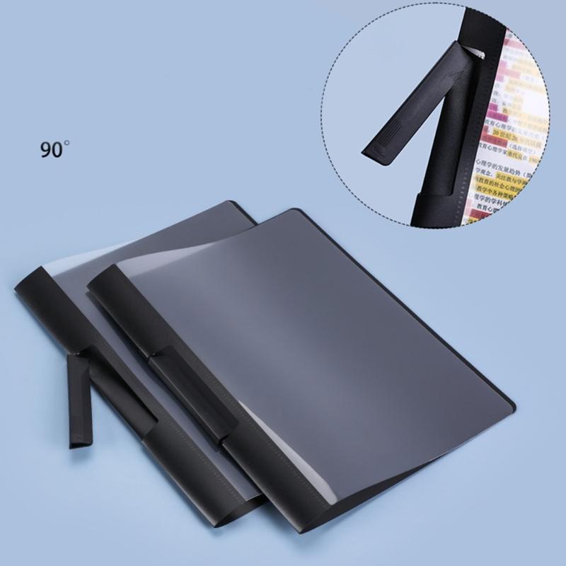 6Pcs File Sleeves Letter Size File Document Folder Filing Folder with Rotating Clamp Presentation Folder Hold 200 Sheets