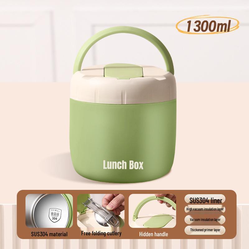 304 Stainless Steel Double-Layer Leak-Proof Insulated Bento Lunch Box with Food Compartments