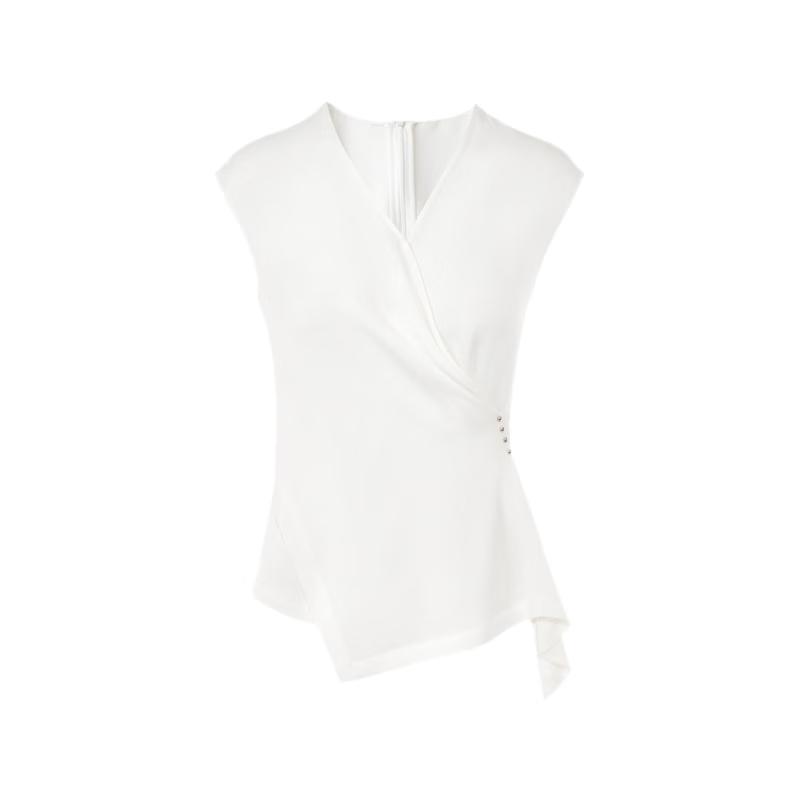 LANCY Women s V-Neck Acetate Sleeveless Blouse L