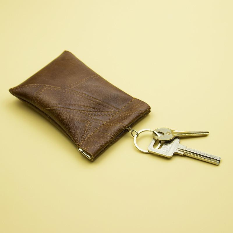 New Fashion Leather Long Pocket Key Wallet Keyring Coin Purse Women Men Small Short Money Change Bag