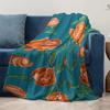 Plush Velvet Floral Blanket with Large Red Roses for Sofa Bed Living Room Bedroom Decoration Gift