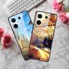 For Xiaomi Redmi Note 13 Pro 5G/Poco X6 5G Pattern Printing Case PC+Tempered Glass+TPU Phone Cover