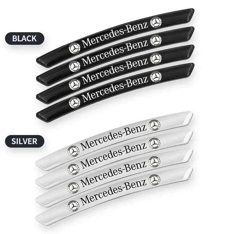 4Pcs Car Wheel Hub Rim Badge Stickers Decoration For Mercedes Benz C180 C200 C260 C300 W108 W124 W126 W140 W168 W169 W176