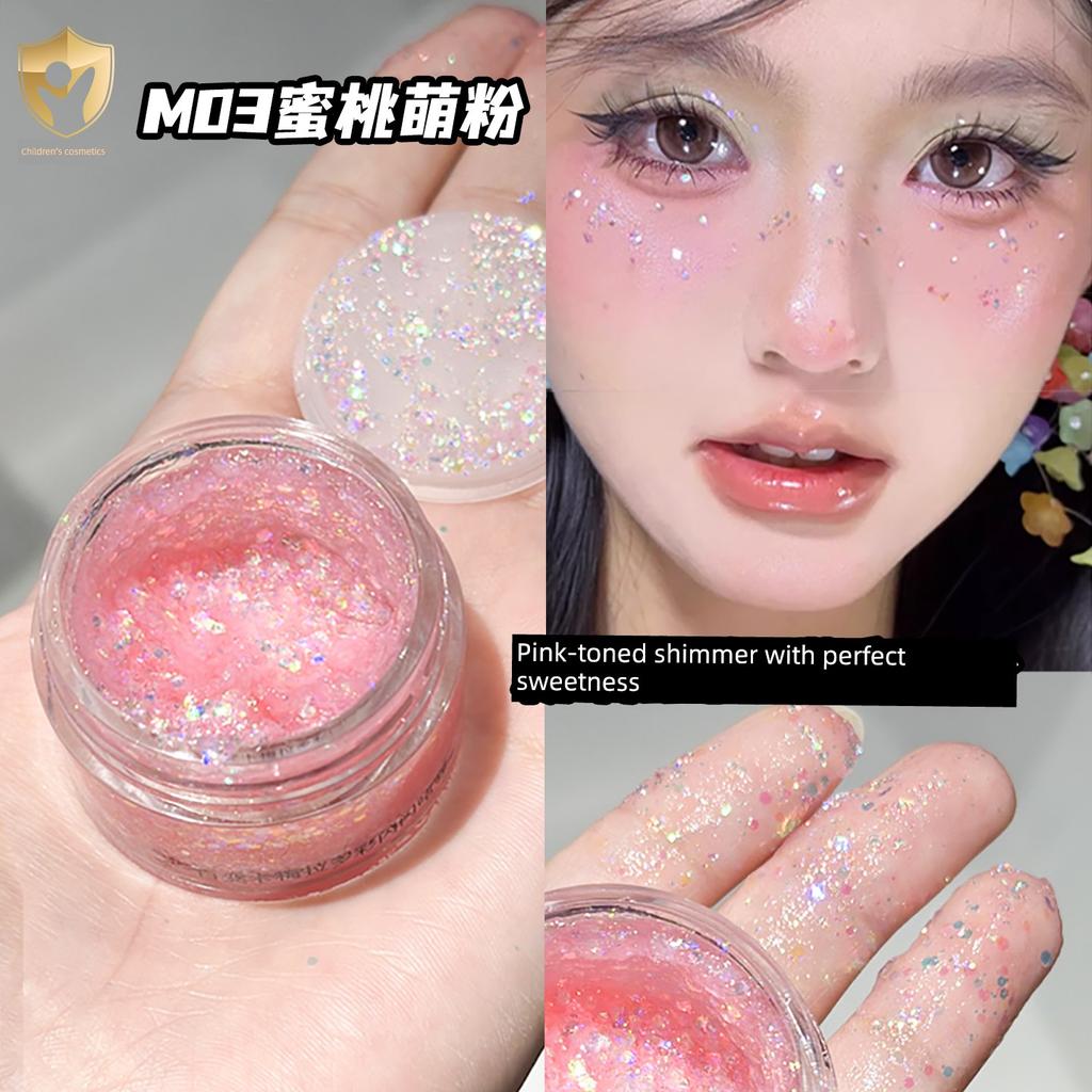 Stage Makeup Glitter Eyeshadow for June 1St Performance, Special Makeup for Performances, Carmela Large Glitter Gel, Sparkling Performance Makeup
