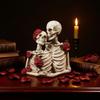 Mroczne Romantyczne Ozdoby, Gotycka Para Model Czaszki z Żywicy, Unikalna Dekoracja i Rekwizyt na Halloween do Upiornego Wystroju Domu, Miłośnicy Gotyku, Nawiedzony Dom