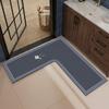 L-Shaped Bathroom Mat Anti-slip Kitchen Corner Carpet Luxury Kitchen Rug  For Home Corner