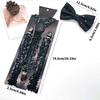 Shimmering Suspenders and Bowtie Set for Men with Metal Clip Comfortable and Popular Costume Braces for Party Gathering