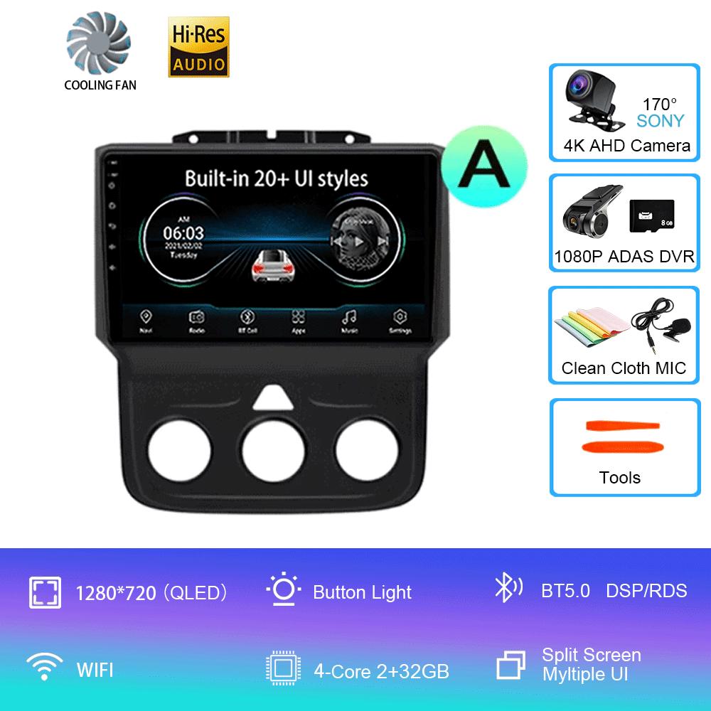 Android 14 Car Radio For T Dodge Ram 1500 2500 3500 2013-2018 Multimedia Stereo Video Player WiFi 4G Carplay Auto GPS Navigation