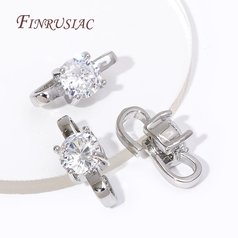 18K Gold Plated 3 Shape Clasps Connectors Zircon Crystal Bracelet Buckle Connector For Jewelry Making DIY Necklace Accessories