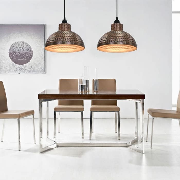 VidaXL 2x Plafonnier Semi-sphérique Couleur Cuivre Lumière Lampe Suspension 242556