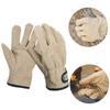 1 Pair Cowhide Leather Barbecue Gloves Durable Work Gloves Wear Resistant Camping Mittens  Summer