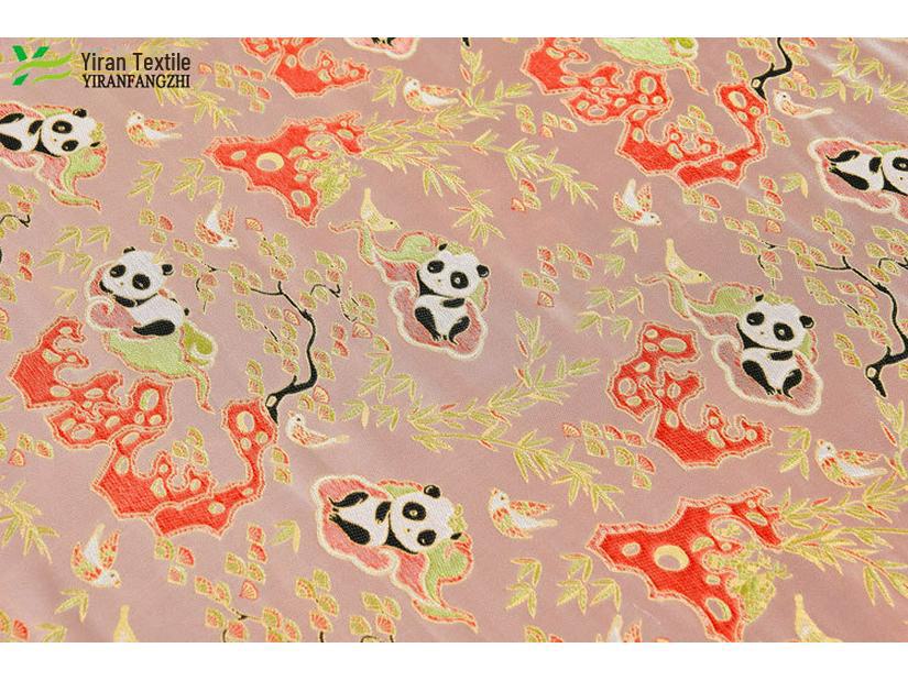 Chinese-Style Children's Clothing: Panda Jacquard, New Year Costume, Tang Suit Brocade Fabrics