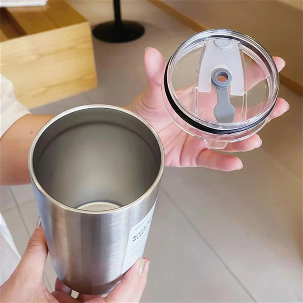 600ml Stainless Steel Insulated Coffee Mug With Straw Leak-Proof Travel Tumbler For Teens & Adults Coffee Travel Mug Coffe