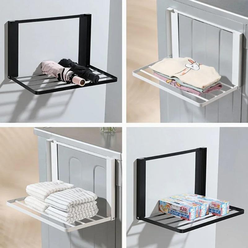 Magnetic Attraction Storage Rack Japanese-style Folding Clothes Towels Hangers and Storage Rack for Home Use Saving Space